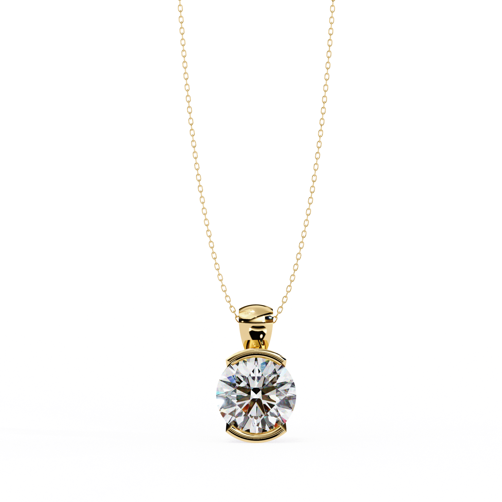 Semi Bezel Solitaire Pendant