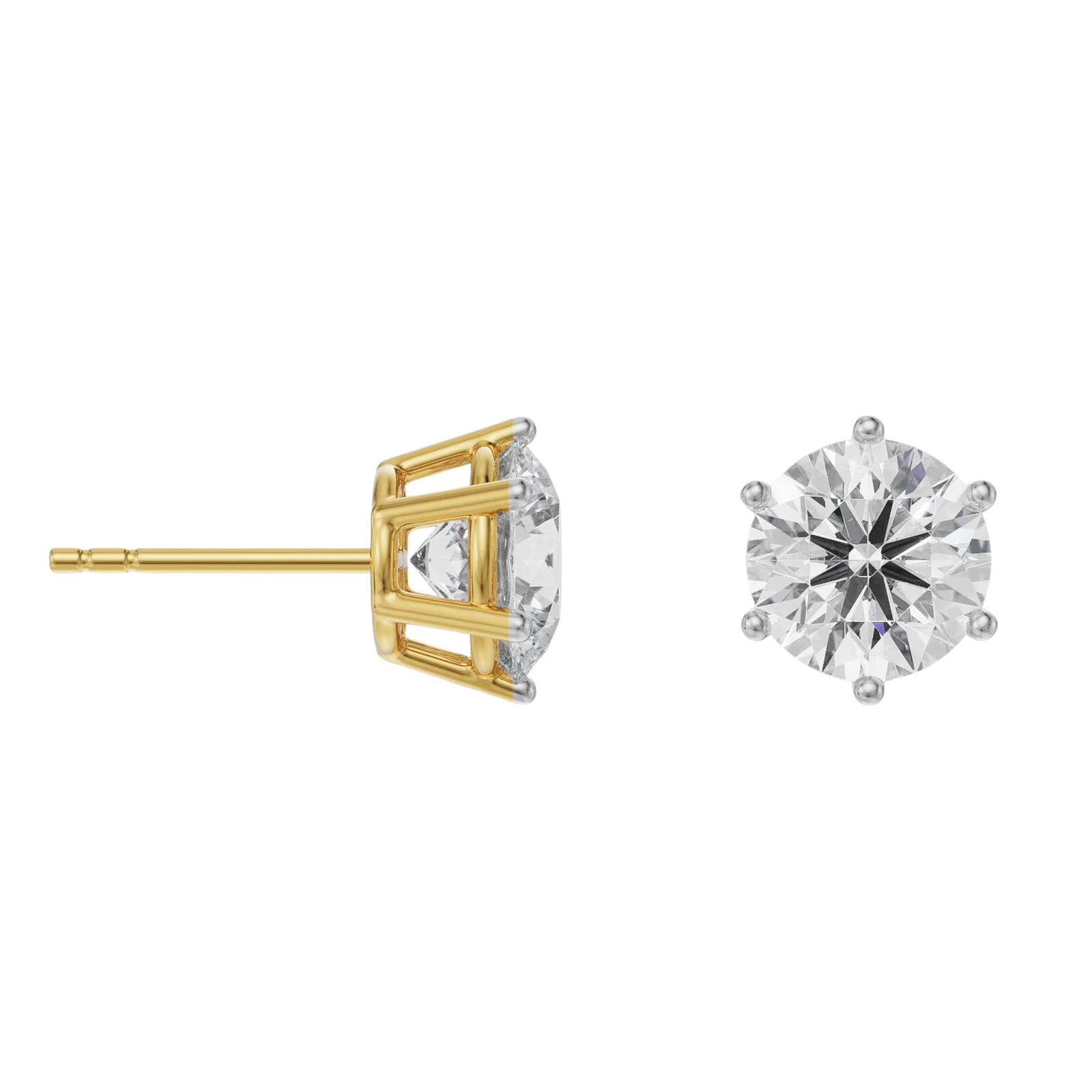 Classic Round Studs 6 prongs