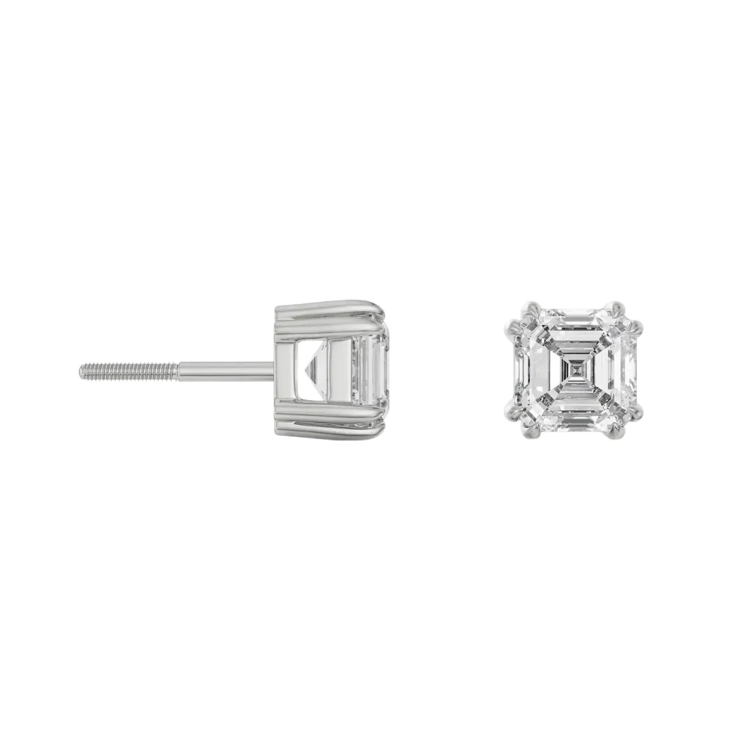 Asscher Cut Diamond Studs