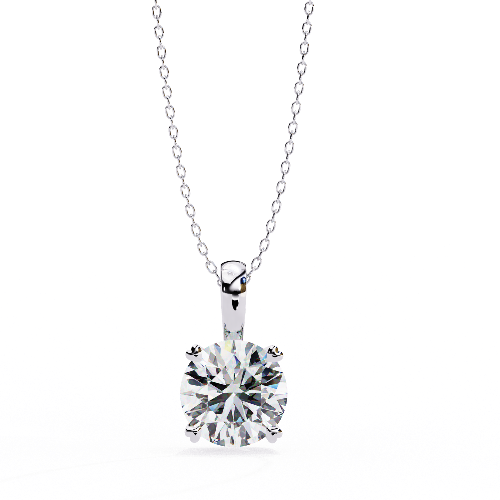 Silver Round Diamond Pendant